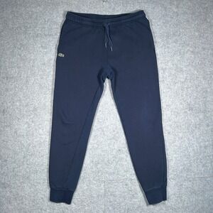 Lacoste Sweatpants Mens Large navy Blue Tapered Fit Fleece Joggers Sportswear